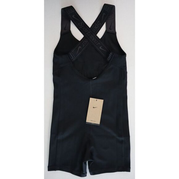 Nike HV6963-010 Women's Sz XS Black Dri-FIT Gym Life Short Bodysuit - Picture 2 of 9
